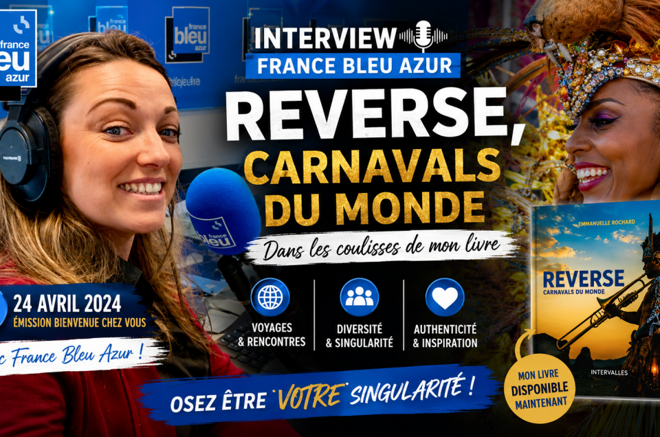 Interview dans l&rsquo;émission Bienvenue chez vous du 24 avril 2024 chez France Bleu Azur.